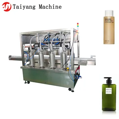 Automatic Emulsion Shampoo and Shower Gel Four-Head Filling and Capping Machine